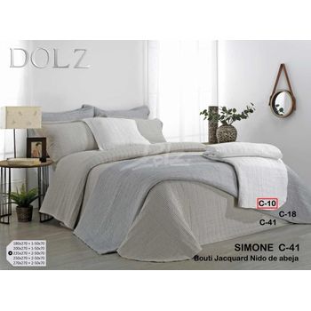 Colcha Bouti Jacquard Nido De Abeja Dolz Simone Cama 150 Cm Gris