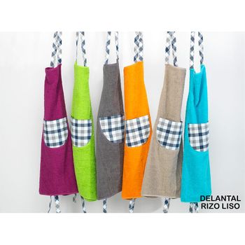 Pack 6 Delantales Rizo Lisos Dolz 60x40 Cuadros