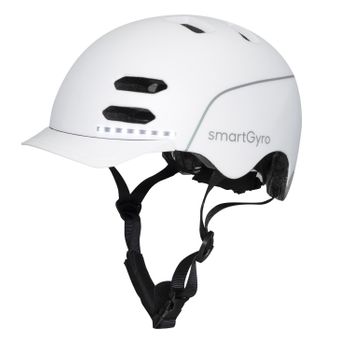 Casco Smart Helmet Con Leds De Frenado Inteligentes, Tamaño M -  Blanco