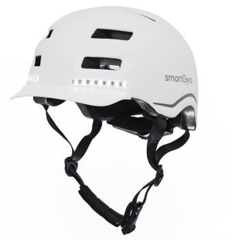 Casco Smart Helmet Max Con Intermitentes Y Leds De Frenado Inteligentes, Tamaño L -  Blanco