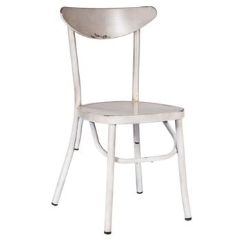 Silla De Metal Lacado Blanco Vintage