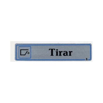 Placa Señalizacion Autoadhesiva Tirar 175x040mm Aluminio Plata Super-letra