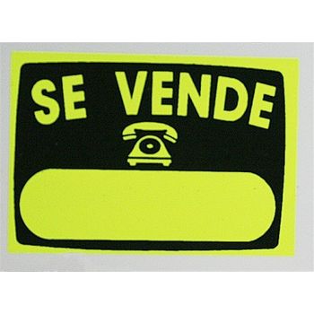 Cartel Señalizacion Se Vende Radiante 50x70cm Glasspack Super-letra