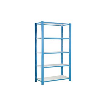 Estanteria Metálica Officlick 5/300 Metal Modulo Inicial. Azul/blanco 2100x900x300 Mm