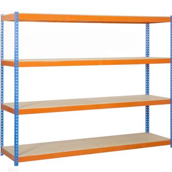 Estanteria Media Carga Simonforte 1806-4 Con Aglomerado Azul/naranja/mader 2000x1800x600 Mm