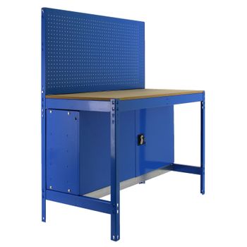 vidaXL Banco de trabajo con tablero de clavijas y cajón, mesa de acero,  almacenamiento de taller de garaje