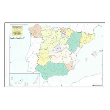 Mapa Mudo España Política 22x30