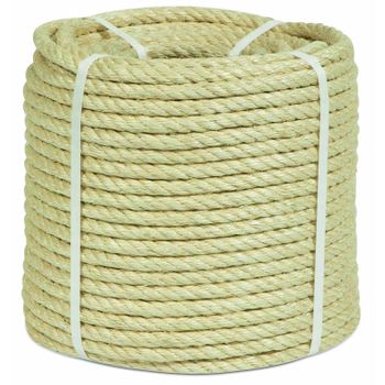 Cuerda Torcida 14mm Sisal Natural 4 Cabos Hyc 100m