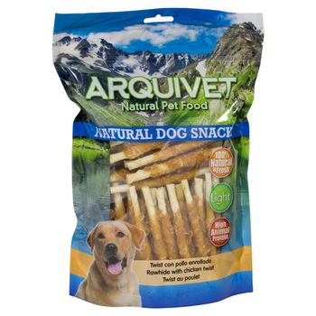 Snack Natural Para Perros Twist Con Pollo Enrollado Arquivet  13 Cm - 1kg