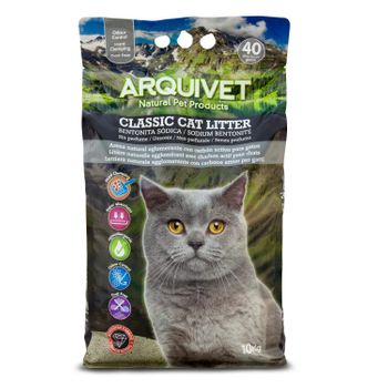 Arquivet Classic Cat Litter 10 Kg - Arena 100% Natural Aglomerante Con Carbón Activo Para Gatos