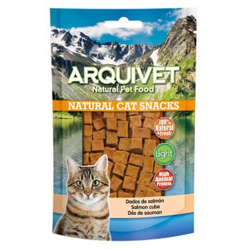 Snack Natural Para Gatos Dados De Salmón Arquivet 50 G