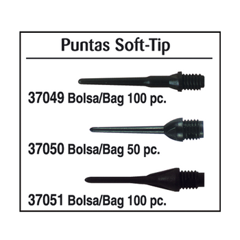 Puntas Soft-tip Keltik De Plástico Bolsa De 100 Piezas Color Negro 37049