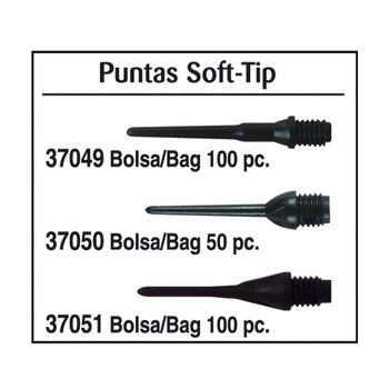 Puntas Soft-tip Keltik De Plástico Bolsa De 100 Piezas Color Negro 37051