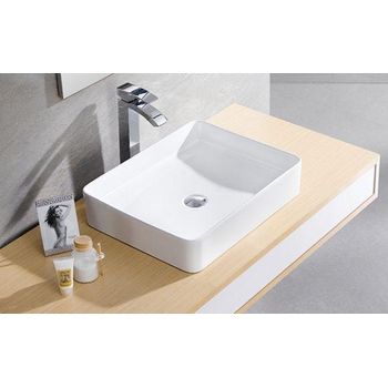 Bathco 4089 Nilo 50 Lavabo Sobre Encimera Rectangular Blanco