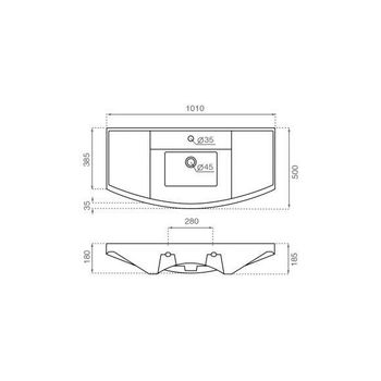 Bathco 4097 Oslo 100 Lavabo Rectangular