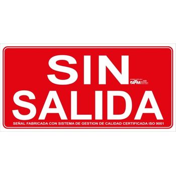 Atm Señalización-asa080-señal Sin Salida Pvc Clase A