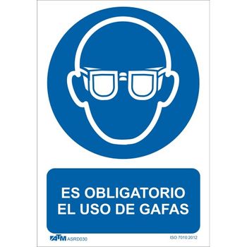 Atm Señalización-asrd030-señal Obligatorio El Uso De Gafas Pvc Glasspack