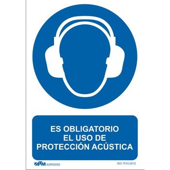 Atm Señalización-asrd050-señal Obligatorio El Uso De Protección Acústica Pvc Glasspack