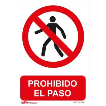 Atm Señalización-asrd200-señal Prohibido El Paso A Peatones Pvc Glasspack 210 X 300 Mm