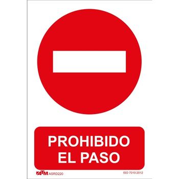 Atm Señalización-asrd220-señal Prohibido El Paso Pvc Glasspack