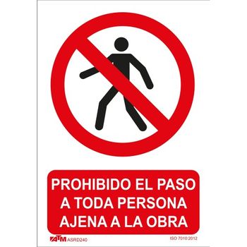 Atm Señalización-asrd240-señal Prohibido El Paso Persona Ajena A Obra Pvc Glasspack