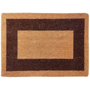 Felpudo Coco Rectangular Antideslizante Entrada Casa Piso Puerta Interior Exterior - Cenefa 7161101-6" "60x40 Cm" "natural Crudo 7161101-6" "exma