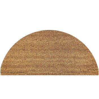 Felpudo De Coco Semicircular Antideslizante Para Entrada Casa Piso Puerta Interior Exterior - Liso 7162101-10" "60 X 40cm" "natural Crudo Liso 7162101-10" "exma