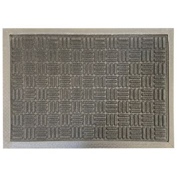 Felpudo Goma Textil Gris Mosaico Negro 7164101-10" "60x40 Cm" "negro Cuadros" "exma