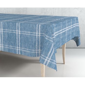 Mantel De Hule Estampado Por Metros - Cuadro Grande Azul 43331-2" "100 X 140 Cm" "cuadro Grande Azul 43331-2" "exma