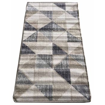 Alfombra Para Pasillo Rollito Pasillero 150cm - Triangulos Rombos Gris Crema 715u151-51" "150x57 Cm" "triangulos Rombos Gris Crema" "exma