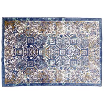 Alfombra Deco Perssa Salon Dormitorio Baño Baldosas 7354001-1" "75x50 Cm" "azul Blanco 7354001-1" "exma