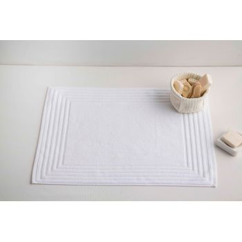 Alfombra De Baño Blanco 100% Algodón 600 Gr