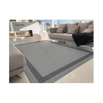 Alfombra De Vinilo-greca Plata 170x240 Cm.