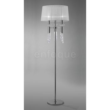 Lámpara De Pie 3 + 3 Luces Colección Tiffany Cromo