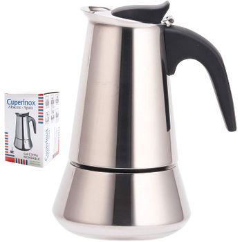 Cafetera Italiana Quttin Acero Inoxidable 4 Tazas (6 Unidades)