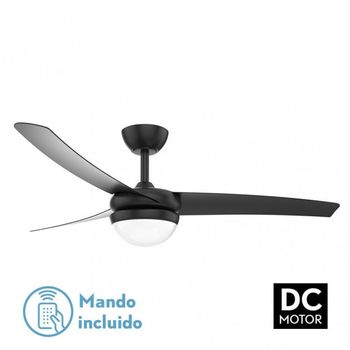 Ventilador 2xe27 Dc Kusi Negro 3 Asp.6 Veloc. 35/47,5x132d C/remoto Y Temporizador