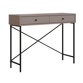 Consola 2 Cajones Color Moka Y Patas De Metal L110 Cm - Titan - L 110  X A 35  X H 85  Cm