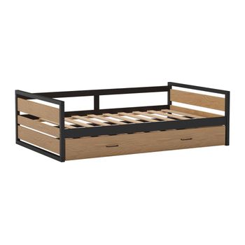 Cama Nido Boston  210x132.2x62 Cm Color Color Natural Claro Vente-unique