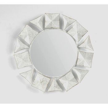 Espejo De Pared Ordona Redondo Aluminio Tamaño Ø 60 Cm - Champagne Plateado  [en.casa] con Ofertas en Carrefour