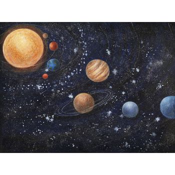 Cuadro Planetas Vía Läctea 90x120x3 Cm