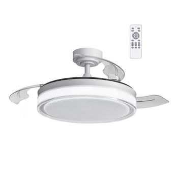 Ventilador Led Dc Aneto 1060mm 45w 3cct 4900lm Dim Blanco - Cristalrecord