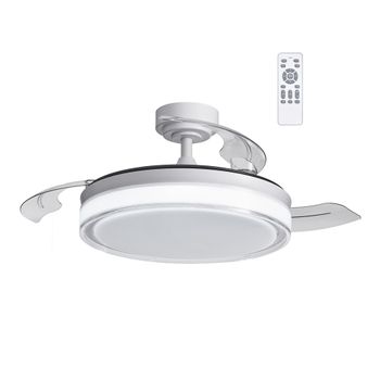 Ventildor De Techo Con Luz Y Aspas Plegables Wonderlamp Oroel - Blanco Ø106cm