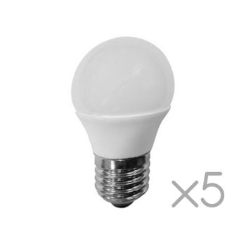 Pack 5 Bombillas Led E27 Esféricas 6w Luz Neutra