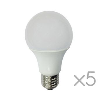 Pack 5 Bombillas Led E27 Estándar 10w Luz Cálida