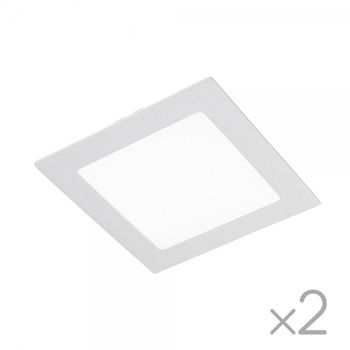 Pack 2 X Downlight Led Cuadrado Extraplano 18w-6000ºk (blanco)