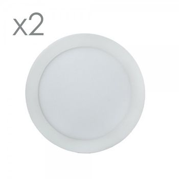 Pack 2 Downlight Led Redondo Extraplano 18w-6000ºk (blanco)