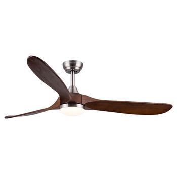 Ventilador Dc 1520 Yenbig 18w Nickel Cct Madera Oscura - Cristalrecord