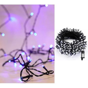 Luces Navidad Micro 50l Led Azul  Cable Verde Interior Ip20 31v 3.95m