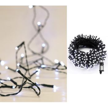 Luces Navidad Micro 300l Led Blanco Cable Verde Interior Ip20 31v 23.95m