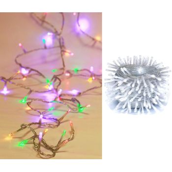 Luces Navidad Micro 140l Led Colores  Cable Blanco Exterior Ip44 31v 11.15m